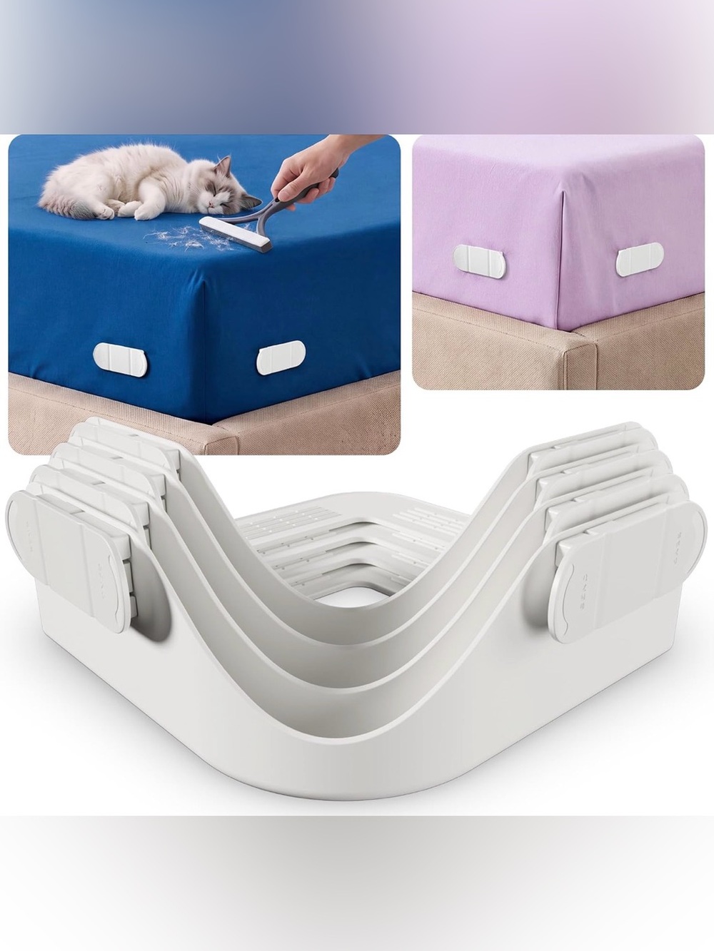 Heavy-Duty Bed Sheet Holders – No-Lift Fitted Sheet Grippers | White